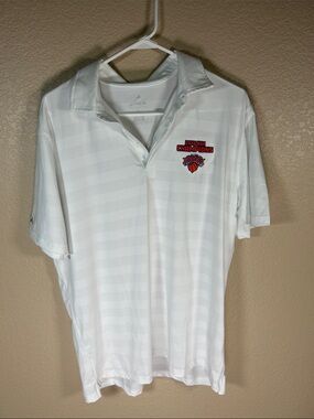 Antigua White Polo with Knicks Champions Patch